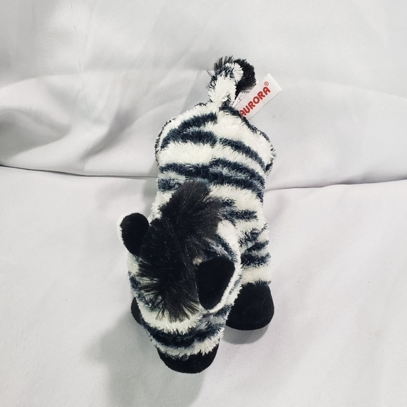 Aurora Zebra Mini Flopsie Plush Stuffed Toy 7 Inch Black White Silky - Picture 3 of 9